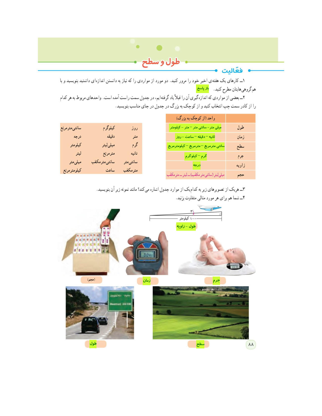 فصل پنجم ریاضی ششم تدریس و گام به گام طول و سطح کلاس اینترنتی مامومکا 0623